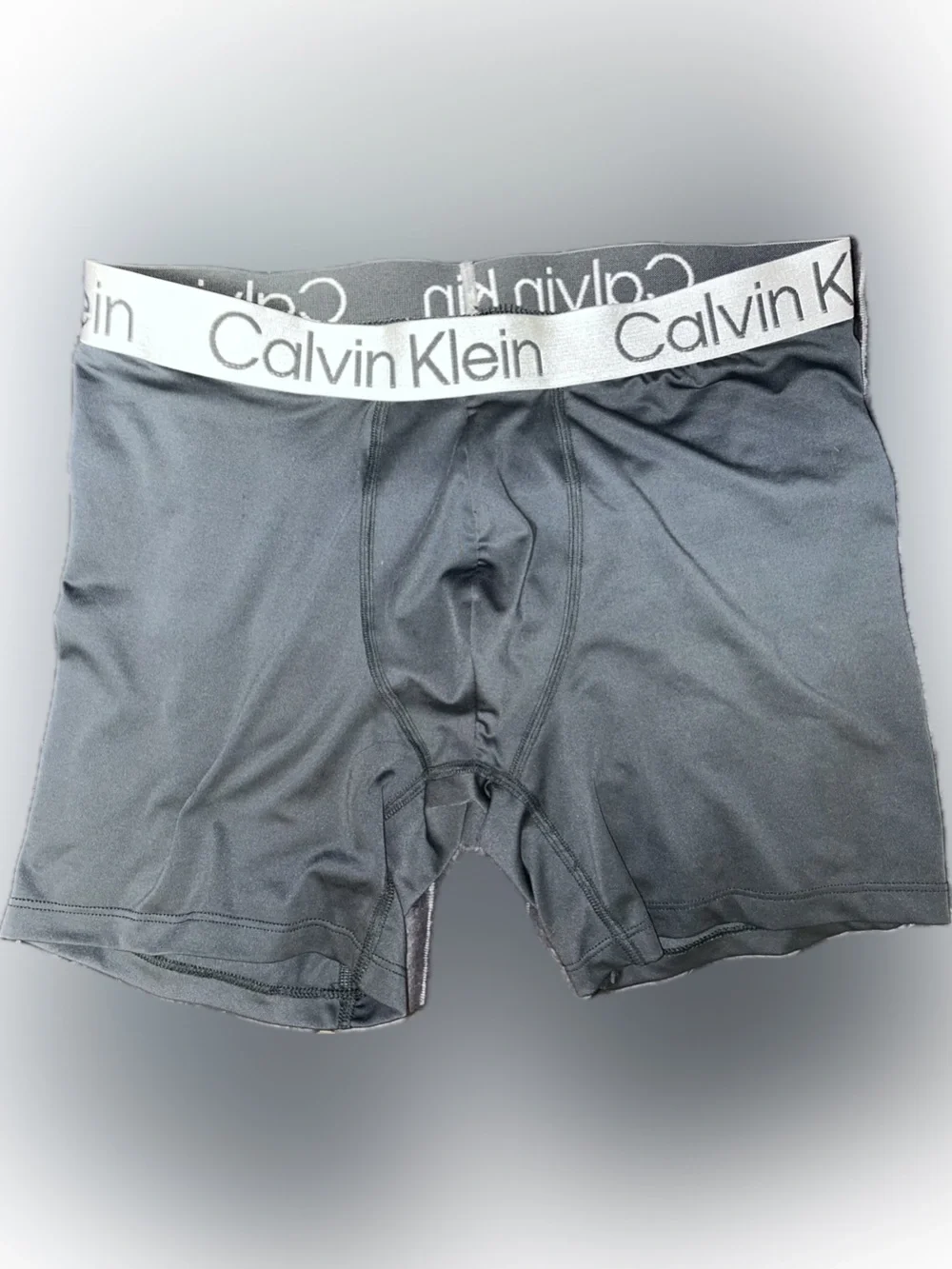 Calvin Klein Black Briefs Silver Branded Waistband men’s med euc workout shorts